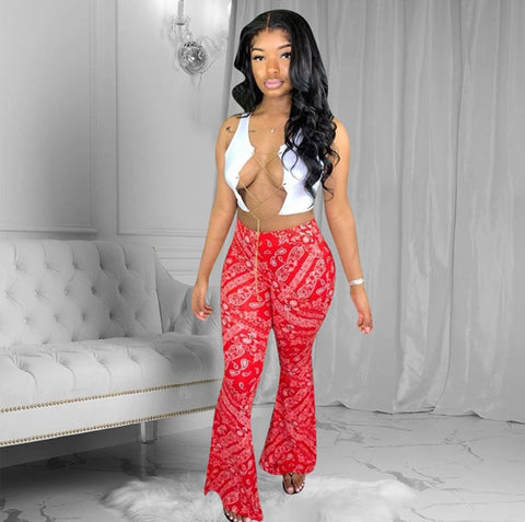 Red Bandana Bell Bottoms